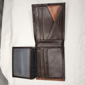 Reaction Kenneth Cole Teo-tone Brown Leather Key & Card Holder & RFID Wallet